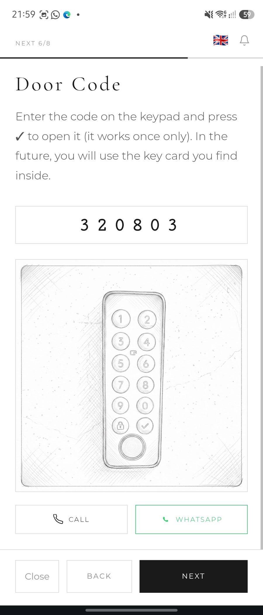 Step 5 of self check-in